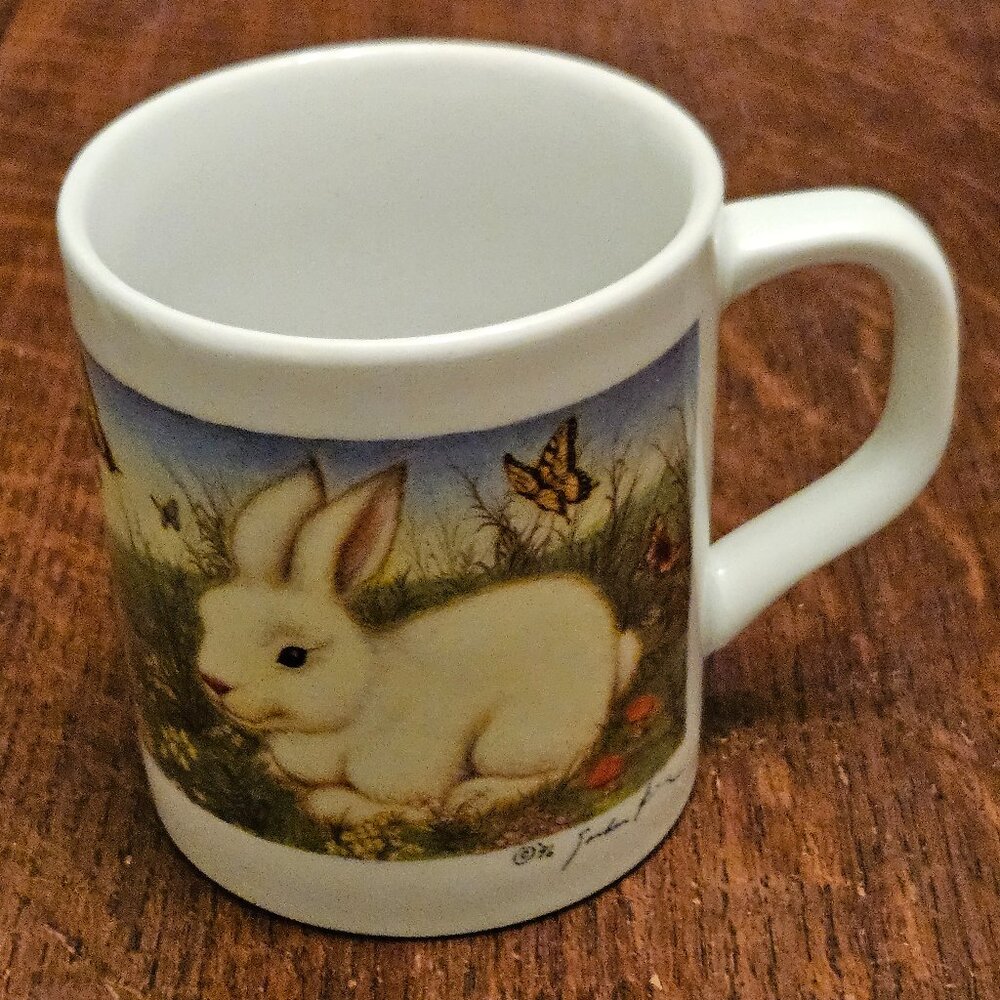 Vintage Pozzani 90's Easter Bunny Mug. Made in Brazil